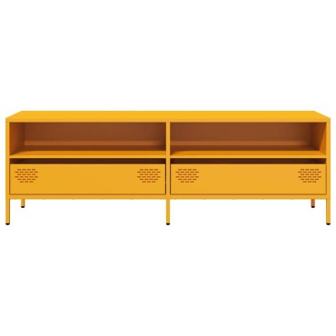 vidaXL Έπιπλο Τηλεόρασης Μουσταρδί 135x39x43,5cm Ατσάλι Ψυχρής Έλασης
