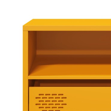 vidaXL Έπιπλο Τηλεόρασης Μουσταρδί 135x39x43,5cm Ατσάλι Ψυχρής Έλασης