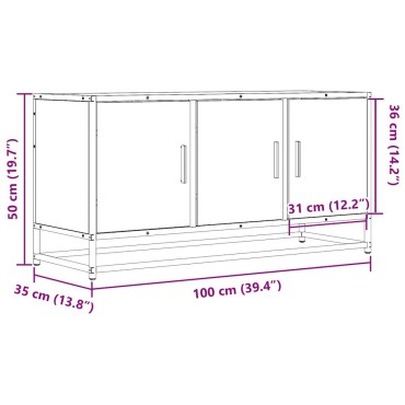 vidaXL Έπιπλο τηλεόρασης Δρυς sonoma 100x35x50cm Επεξεργασμένο ξύλο