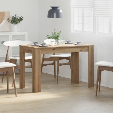 vidaXL Τραπεζαρία Αρτισιανή Δρυς 120x60x76cm από Επεξεργασμένο Ξύλο 1 τεμ.