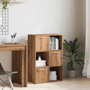 vidaXL Βιβλιοθήκη Τεχνίτης Δρυς 60,5x30x90cm Επεξεργασμένο Ξύλο 1 τεμ.