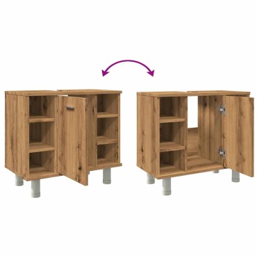 vidaXL Ντουλάπι μπάνιου Δρυς τεχνίτης 60x32x53,5cm Κατασκευασμένο ξύλο