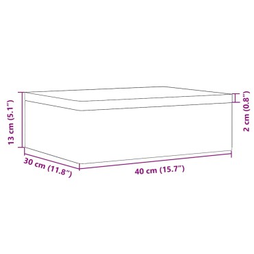 vidaXL Ξύλινο κουτί με καπάκι 40x30x13 cm από μασίφ ξύλο πεύκο