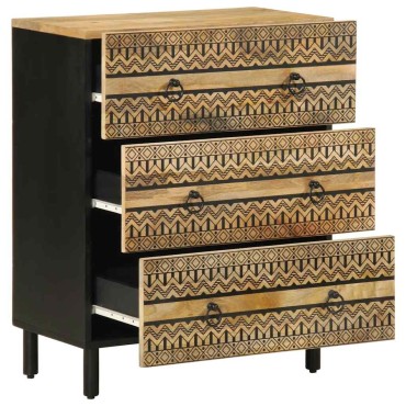 vidaXL Μπουφές 60x33,5x75cm από Μασίφ Ακατέργαστο Ξύλο Μάνγκο 1 τεμ.