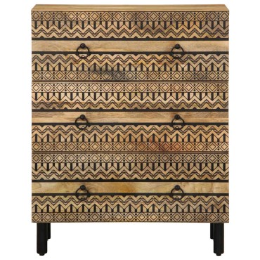 vidaXL Μπουφές 60x33,5x75cm από Μασίφ Ακατέργαστο Ξύλο Μάνγκο 1 τεμ.