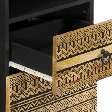 vidaXL Ντουλάπι Μπάνιου 38x33,5x160cm από Μασίφ Ξύλο Μάνγκο
