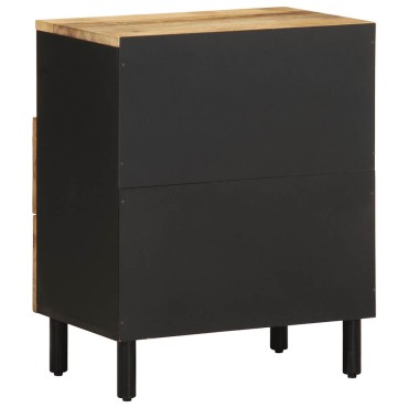vidaXL Κρεβατοκάμαρα Μαύρο 50x33x62cm Στερεό ακατέργαστο ξύλο Mango 1 τεμ.
