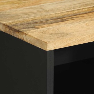 vidaXL Κρεβατοκάμαρα Μαύρο 50x33x62cm Στερεό ακατέργαστο ξύλο Mango 1 τεμ.