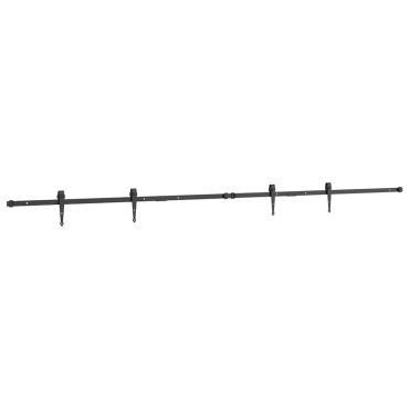 vidaXL Κιτ συρόμενης πόρτας γραφείου 244 cm από ανθρακούχο χάλυβα