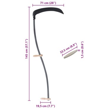 vidaXL Δρεπάνι με πέτρα λείανσης 145 cm