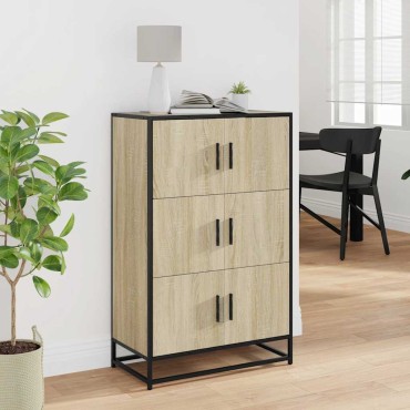 vidaXL Ντουλάπι Δρυς sonoma 68x35x106,5cm Επεξεργασμένο Ξύλο μέταλλο 1 τεμ.