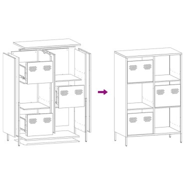 vidaXL Ντουλάπι Μουσταρδί 68x39x103,5cm από Ατσάλι 1 τεμ.