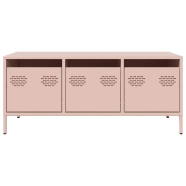 vidaXL Τραπεζάκι Σαλονιού Ροζ 101,5x50x43,5cm από Χάλυβα Ψυχρής Έλασης 1 τεμ.