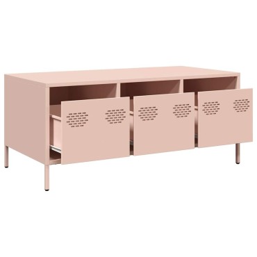 vidaXL Τραπεζάκι Σαλονιού Ροζ 101,5x50x43,5cm από Χάλυβα Ψυχρής Έλασης 1 τεμ.