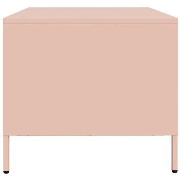 vidaXL Τραπεζάκι Σαλονιού Ροζ 101,5x50x43,5cm από Χάλυβα Ψυχρής Έλασης 1 τεμ.