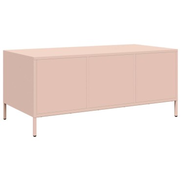 vidaXL Τραπεζάκι Σαλονιού Ροζ 101,5x50x43,5cm από Χάλυβα Ψυχρής Έλασης 1 τεμ.