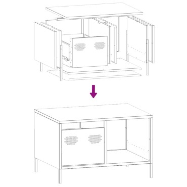 vidaXL Τραπεζάκι Σαλονιού Ροζ 68,5x50x43,5cm από Χάλυβα Ψυχρής Έλασης 1 τεμ.