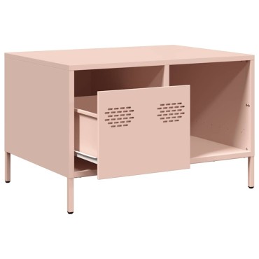 vidaXL Τραπεζάκι Σαλονιού Ροζ 68,5x50x43,5cm από Χάλυβα Ψυχρής Έλασης 1 τεμ.