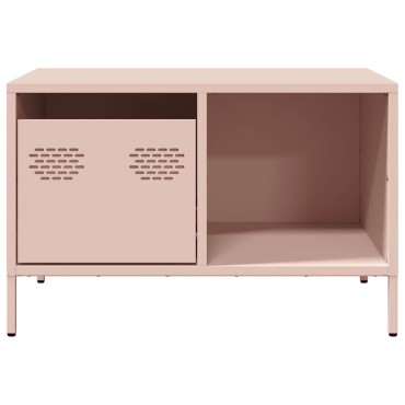 vidaXL Τραπεζάκι Σαλονιού Ροζ 68,5x50x43,5cm από Χάλυβα Ψυχρής Έλασης 1 τεμ.