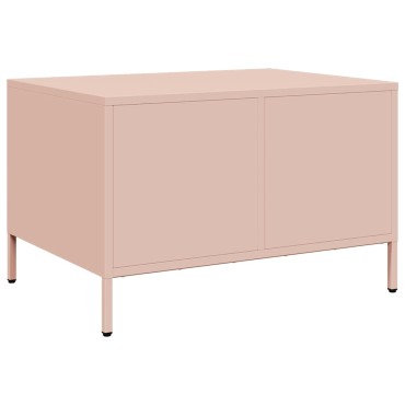 vidaXL Τραπεζάκι Σαλονιού Ροζ 68,5x50x43,5cm από Χάλυβα Ψυχρής Έλασης 1 τεμ.