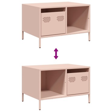 vidaXL Τραπεζάκι Σαλονιού Ροζ 68,5x50x43,5cm από Χάλυβα Ψυχρής Έλασης 1 τεμ.