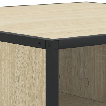 vidaXL Τραπεζάκι Σαλονιού Sonoma Δρυς 80x80x30cm Επεξ. Ξύλο + Μέταλλο 1 τεμ.