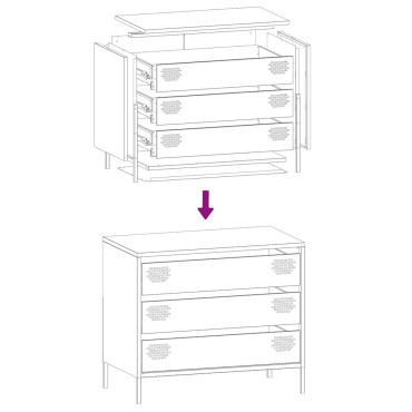 vidaXL Ντουλάπι Λευκό 68x39x58,5cm από Χάλυβα Ψυχρής Έλασης 1 τεμ.
