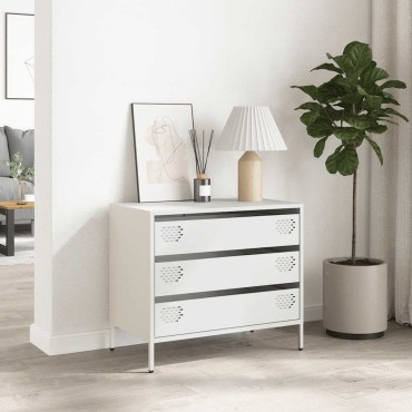 vidaXL Ντουλάπι Λευκό 68x39x58,5cm από Χάλυβα Ψυχρής Έλασης 1 τεμ.