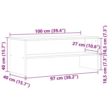 vidaXL Έπιπλο Τηλεόρασης Αρτισιανή Δρυς 100x40x40cm από Επεξεργ. Ξύλο