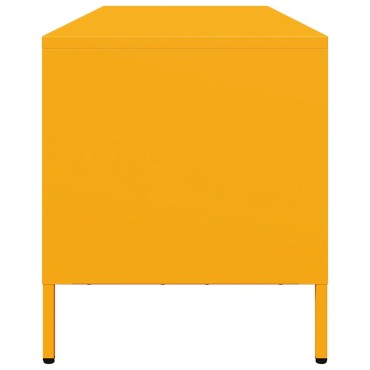 vidaXL Έπιπλο Τηλεόρασης Μουσταρδί 135x39x43,5cm Ατσάλι Ψυχρής Έλασης