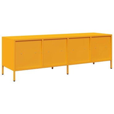 vidaXL Έπιπλο Τηλεόρασης Μουσταρδί 135x39x43,5cm Ατσάλι Ψυχρής Έλασης