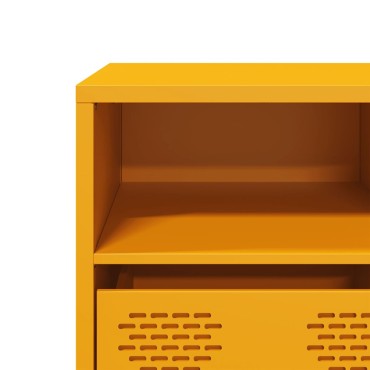 vidaXL Έπιπλο Τηλεόρασης Μουσταρδί 135x39x43,5cm Ατσάλι Ψυχρής Έλασης