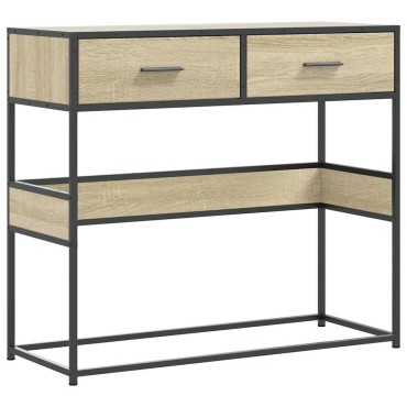 vidaXL Τραπέζι Κονσόλα Sonoma Δρυς 90x35x80cm Επεξεργασμένο Ξύλο 1 τεμ.