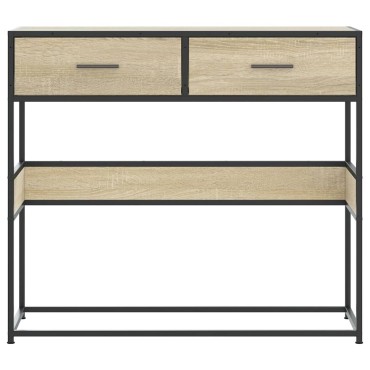 vidaXL Τραπέζι Κονσόλα Sonoma Δρυς 90x35x80cm Επεξεργασμένο Ξύλο 1 τεμ.