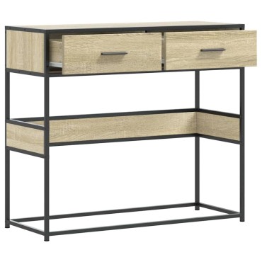 vidaXL Τραπέζι Κονσόλα Sonoma Δρυς 90x35x80cm Επεξεργασμένο Ξύλο 1 τεμ.