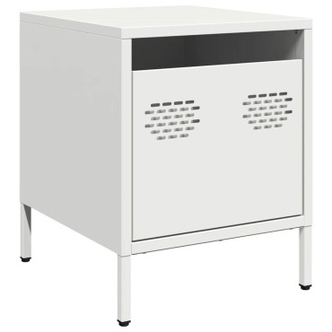 vidaXL Κομοδίνα 2 τεμ. Λευκό 35x39x43,5cm Ατσάλι