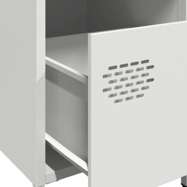 vidaXL Κομοδίνα 2 τεμ. Λευκό 35x39x43,5cm Ατσάλι