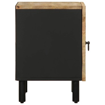 vidaXL Κρεβατοκάμαρα Μαύρο 40x33,5x46cm Στερεό ακατέργαστο ξύλο Μάνγκο 1 τεμ.