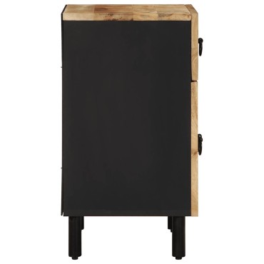 vidaXL Κρεβατοκάμαρα Μαύρο 50x33x60cm Στερεό ακατέργαστο ξύλο Mango 1 τεμ.