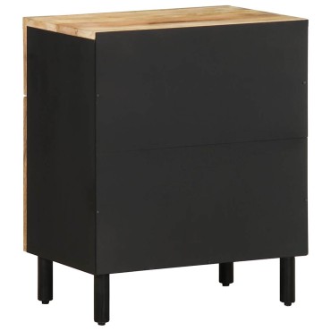 vidaXL Κρεβατοκάμαρα Μαύρο 50x33x60cm Στερεό ακατέργαστο ξύλο Mango 1 τεμ.