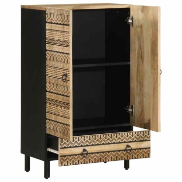 vidaXL Ψηλός Μπουφές 60x33,5x110cm από Ακατέργαστο Ξύλο Μάνγκο