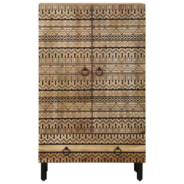 vidaXL Ψηλός Μπουφές 60x33,5x110cm από Ακατέργαστο Ξύλο Μάνγκο