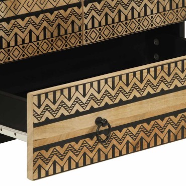 vidaXL Ψηλός Μπουφές 60x33,5x110cm από Ακατέργαστο Ξύλο Μάνγκο