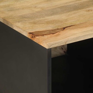 vidaXL Τραπεζάκι Σαλονιού Μαύρο 80x50x40cm Μασίφ τραχύ ξύλο Μάνγκο 1 τεμ.