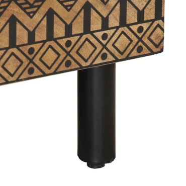 vidaXL Τραπεζάκι Σαλονιού Μαύρο 80x50x40cm Μασίφ τραχύ ξύλο Μάνγκο 1 τεμ.