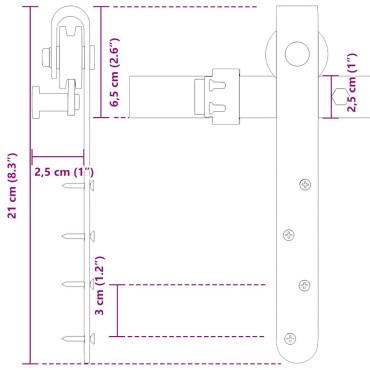 vidaXL Κιτ συρόμενης πόρτας γραφείου 213 cm από ανθρακούχο χάλυβα