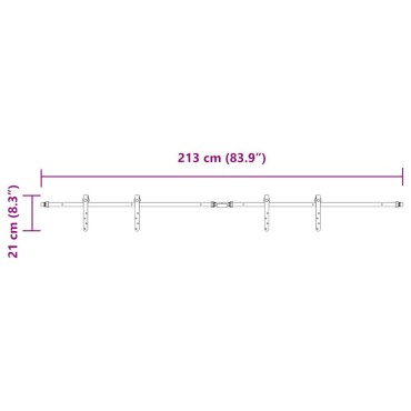 vidaXL Κιτ συρόμενης πόρτας γραφείου 213 cm από ανθρακούχο χάλυβα