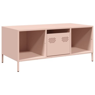 vidaXL Τραπεζάκι Σαλονιού Ροζ 101,5x50x43,5cm από Χάλυβα Ψυχρής Έλασης 1 τεμ.