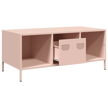 vidaXL Τραπεζάκι Σαλονιού Ροζ 101,5x50x43,5cm από Χάλυβα Ψυχρής Έλασης 1 τεμ.