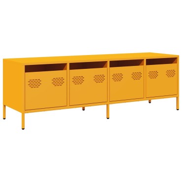 vidaXL Έπιπλο Τηλεόρασης Μουσταρδί 135x39x43,5cm Ατσάλι Ψυχρής Έλασης